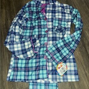 Sleep On It Plaid Pajama Set - Blue and Purple